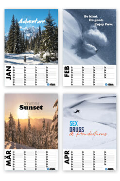 Schneeverliebt Kalender 2024 Januar, Februar, März, April
